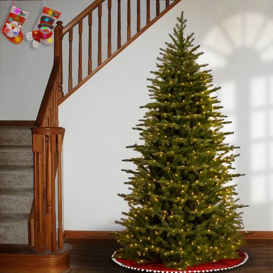 6.5ft. Pre-Lit Feel-Real® Nordic Spruce® Slim Artificial Christmas Tree, Clear Lights